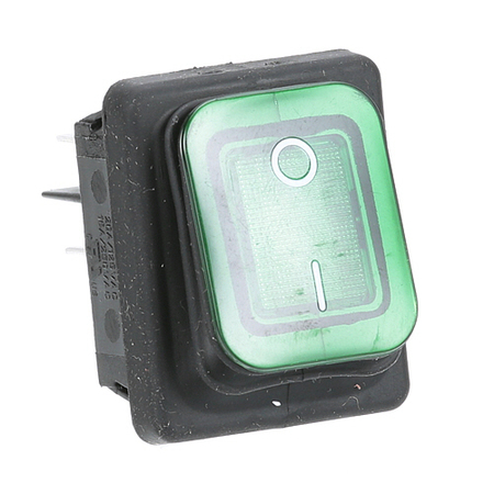 PRINCE CASTLE Switch - Rocker, Lighted (Green) 78-233S